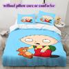 Family Guy Character Pattern Bedding Quilt Set Quilt Cover Pillowcase Home Decoration Birthday Gift (1*duvet Cover+ 2*pillowcase, Without Core)