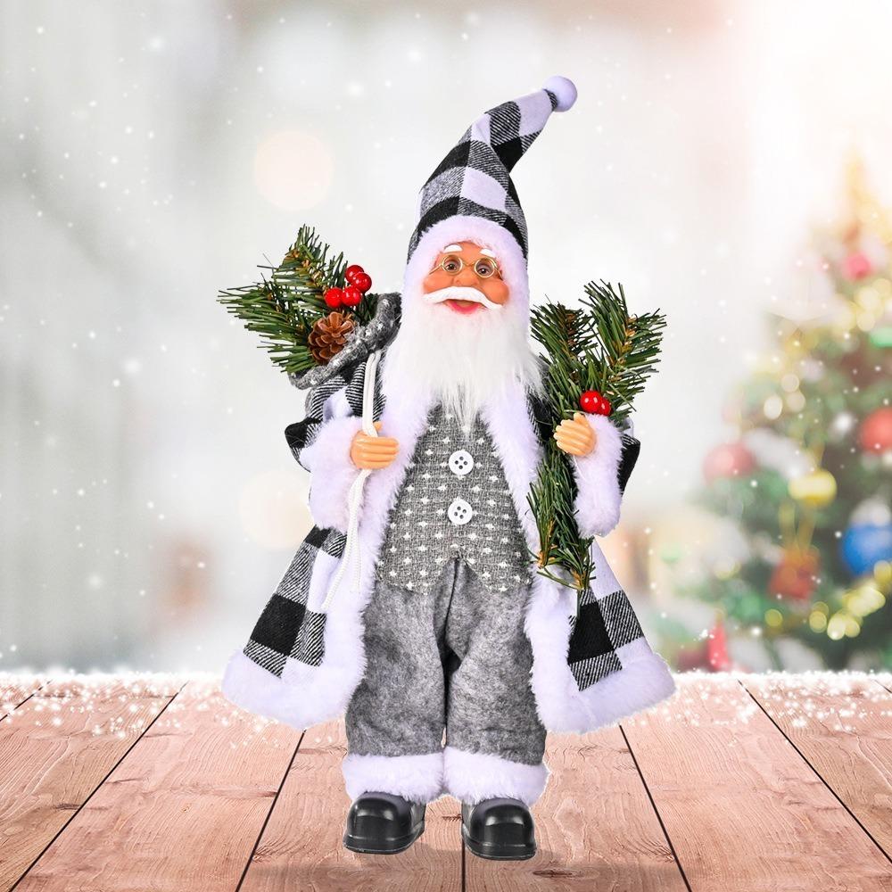 2025 Giant 30cm Christmas Santa Claus Plush Doll Decoration Navidad Party Decor Outdoor Garden Home Xmas Ornaments New Year Gift