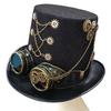 Viktorianischer Steampunk Zylinder mit Brille Vintage Accessoire-Set für Erwachsene Verkleidung Zaubererhut