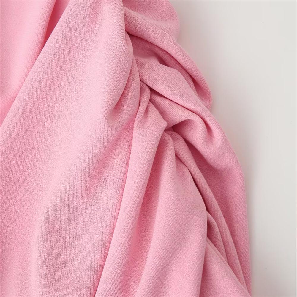 Cross-border Source 2025 Spring/Summer Women's Pleated Midi Slip Dress with Side Slit - Simple & Fashionable