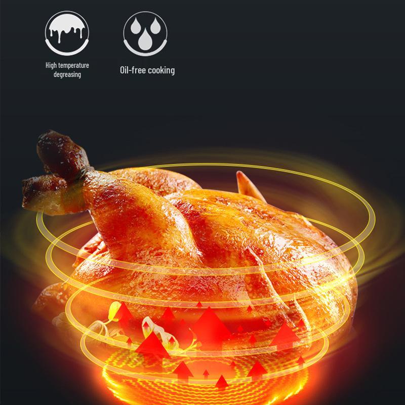 Friteuză cu aer multifuncțională automată de 10L - Conținut scăzut de grăsimi, Capacitate mare, Design compact