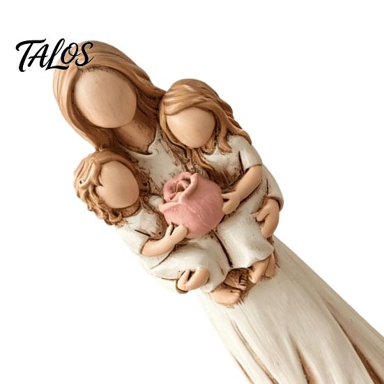 Resin Home Decor Mother And Daughter Hugging Ornament, Hand-painted Statue, Sentimental Keepsake Tabletop Faceless Figurine for Mother's Day Birthday