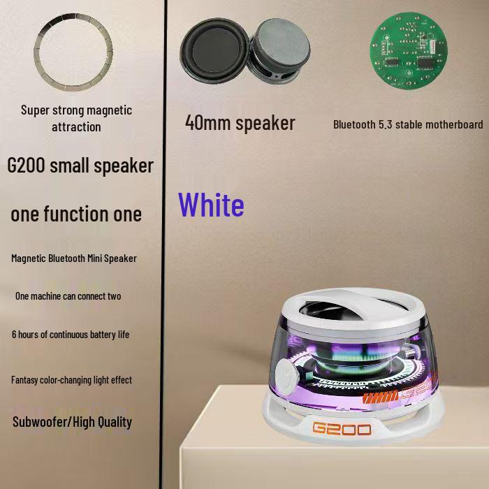 Portable Bluetooth Magnetic Speaker with Subwoofer, Long Battery Life, G200 Cross-border Small Speaker