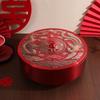 Rotating Nut and Candy Box with Lid – Multi-Compartment Fruit Tray for Weddings and Festivals