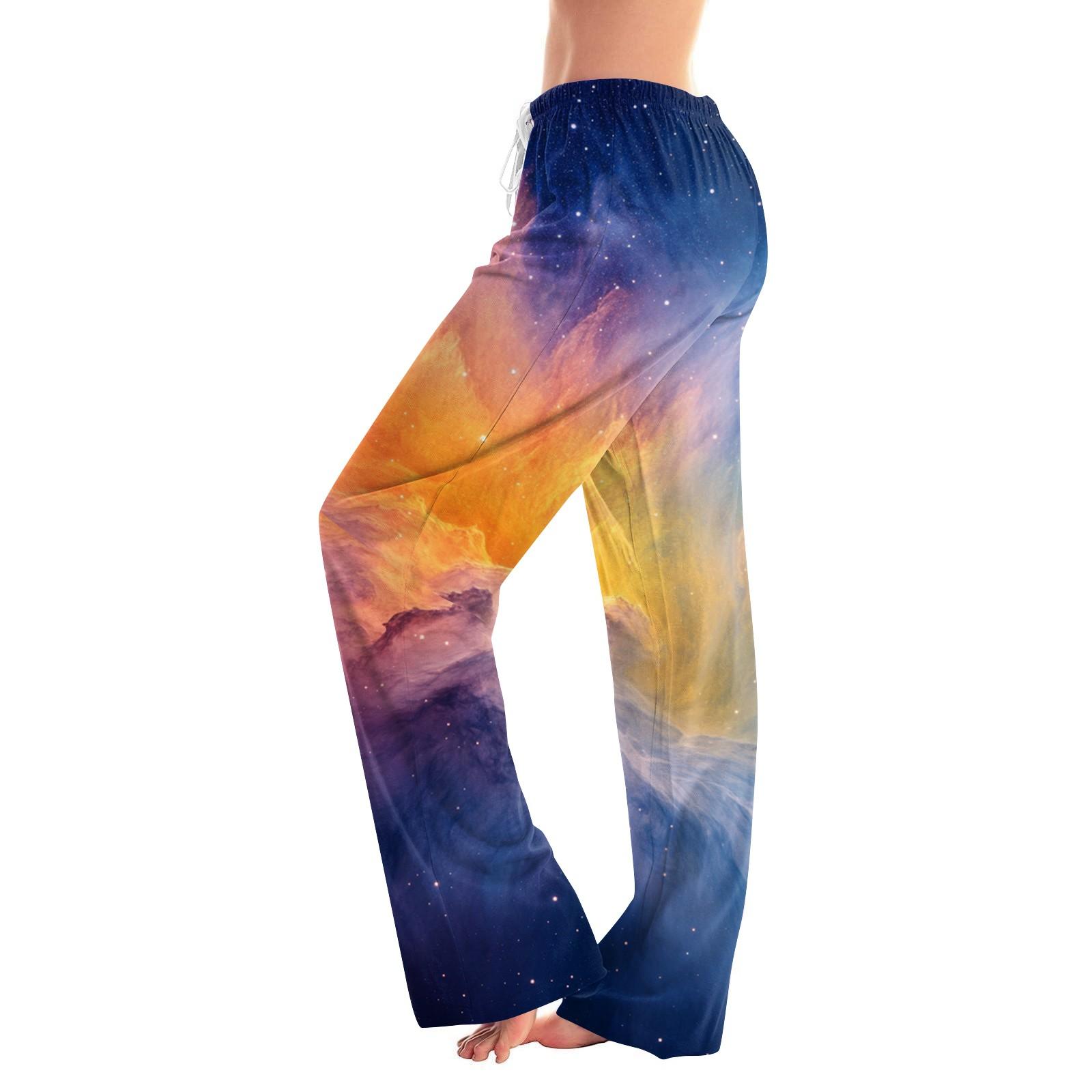 

Жіночі повсякденні прямі штани з принтом неба Домашня піжама Повсякденні штани S