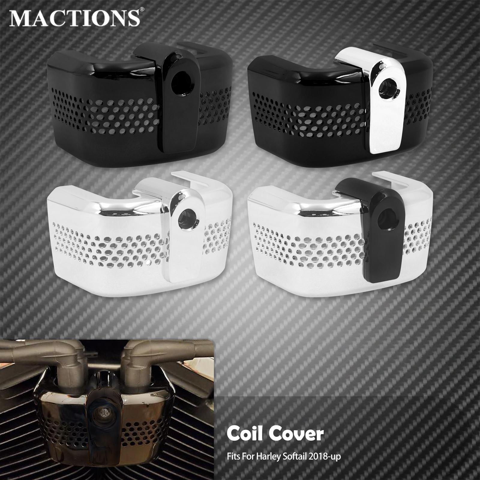 

Motorcycle Ignition Coil Cover Black/Chrome Caps For Harley Softail Street Bob FXBB Low Rider Breakout FXBR Fat Boy FXFB 2018-23