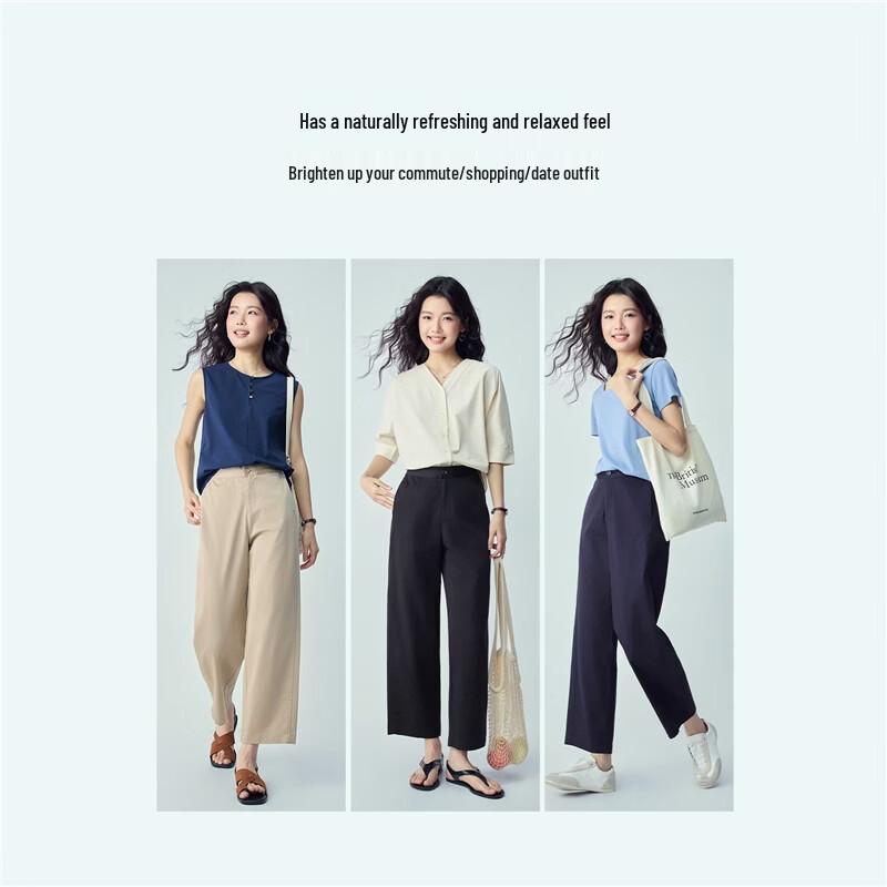 Giordano Women's Cooling UV Protection Straight Leg Cropped Casual Pants