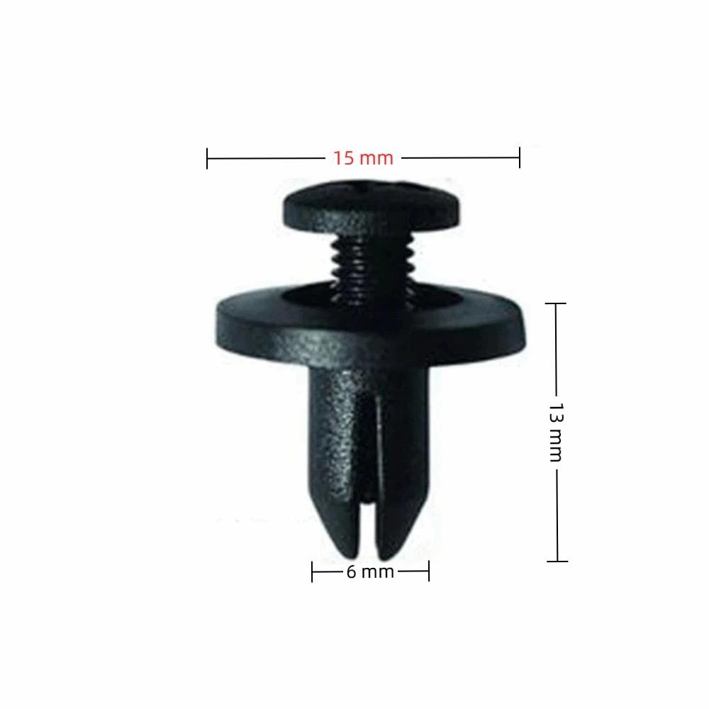 100PCS 6mm Car Plastic Rivets Plastic Fender Retainers Durable Push Pin Clips Trim Part Mount