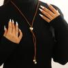 Gold Color CCB Star Sun Heart Y-Shaped Necklaces for Women Ladies Velvet Rope Tassel Long Necklaces Vacation Jewelry Accessories