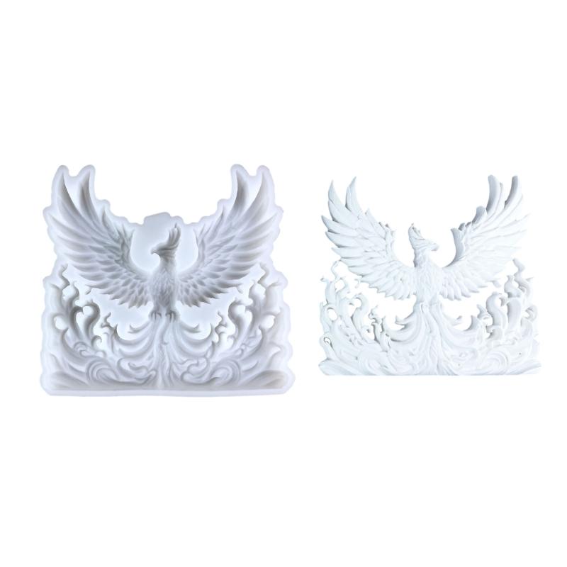 

3D Silicone Mold Crafting Molds Baking Moulds Phoenixes Shape Wall Hanging Decoration Molds for Making Candle and Soap 1