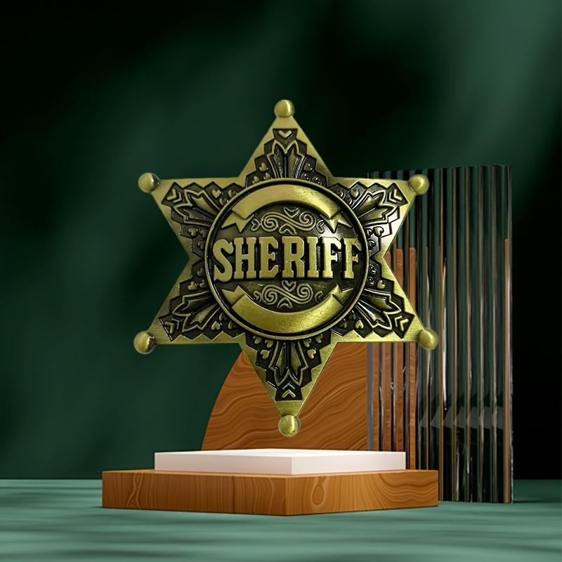 Vintage Western 1pc Metal Sheriff Badge|Premium Metallic Finish | Ideal for Themed Parties,Festivals & Cowboy Outfit Accessories