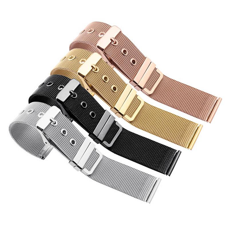 Wire Mesh Watch Watch Bracelet Stainless Steel Steel Belt Pin Buckle Fine Mesh Woven Ultra-Thin Metal Strap