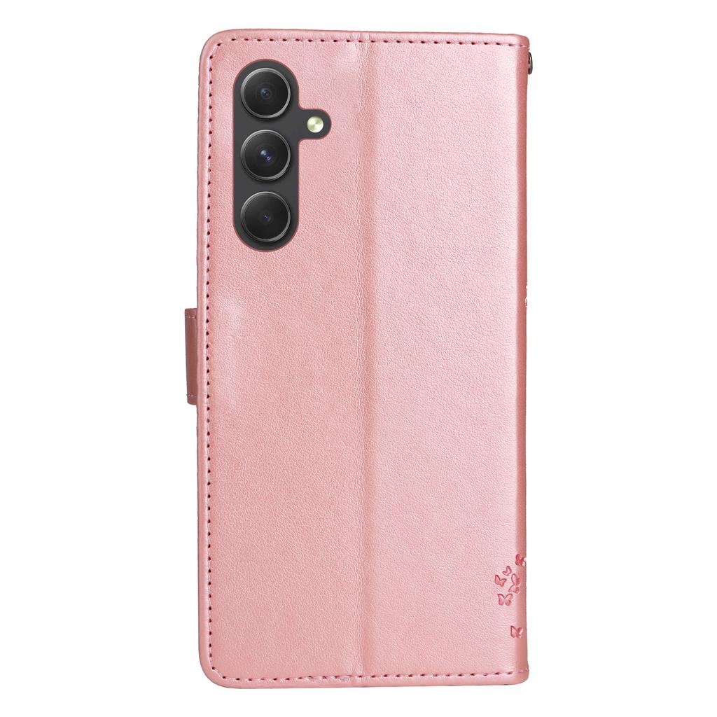 Etui na telefon Samsung Galaxy A55 5G ze stojakiem Wzór drzewa dla kota Skórzany portfel Pokrowiec na telefon komórkowy