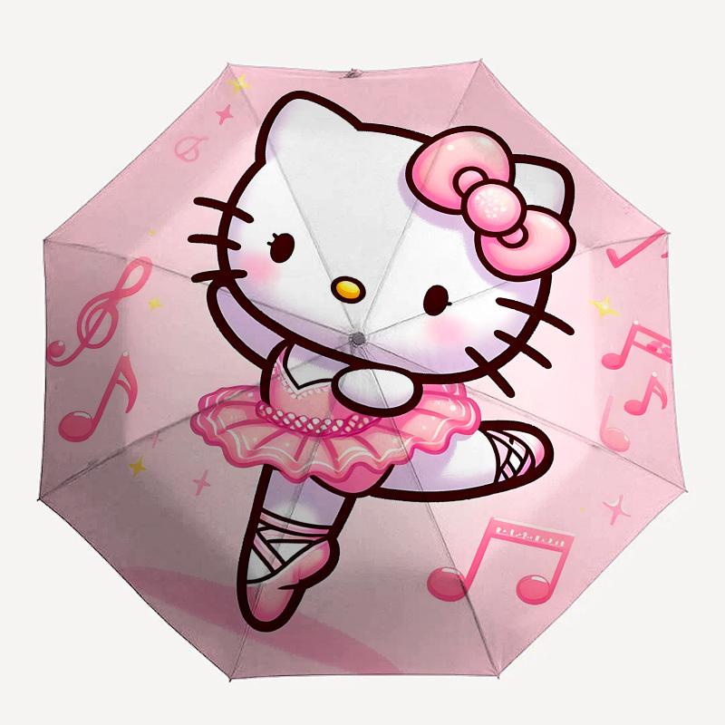 1pc Hello Kitty Ballet Dance Umbrella with Plastic Handle,Suitable for All Seasons Home Travel Outdoor UmbrellaSanlio106