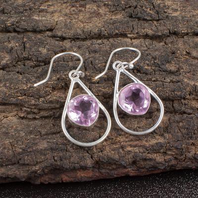 Pendientes de morganita, pendientes de plata de ley maciza 925 hechos a mano con piedras preciosas, joyería antigua, para regalo de compromiso
