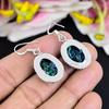 Blue Rutile Gemstone Handmade 925 Sterling Silver Jewelry Earring 1.65" KG-1757