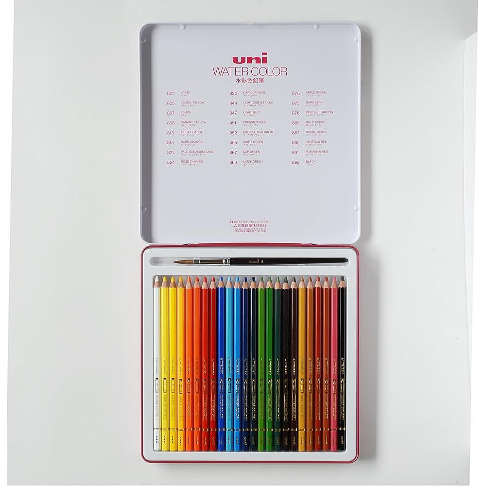 Uni Watercolor Pencil, 24 Water Colors