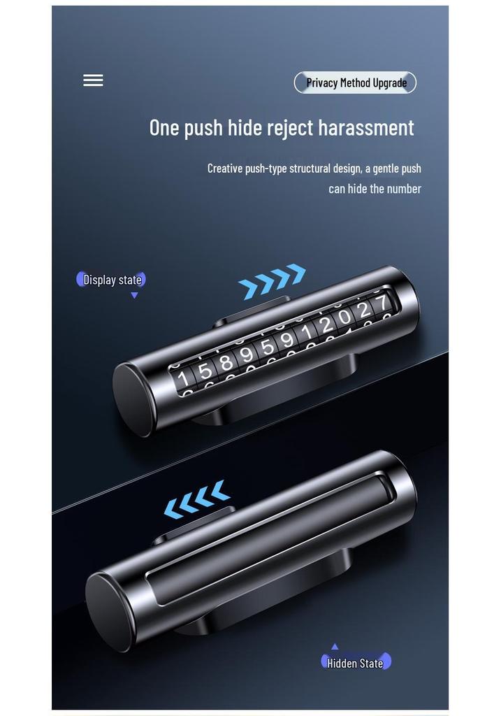 Temporary Hidden Roller Parking Number Plate for Cars