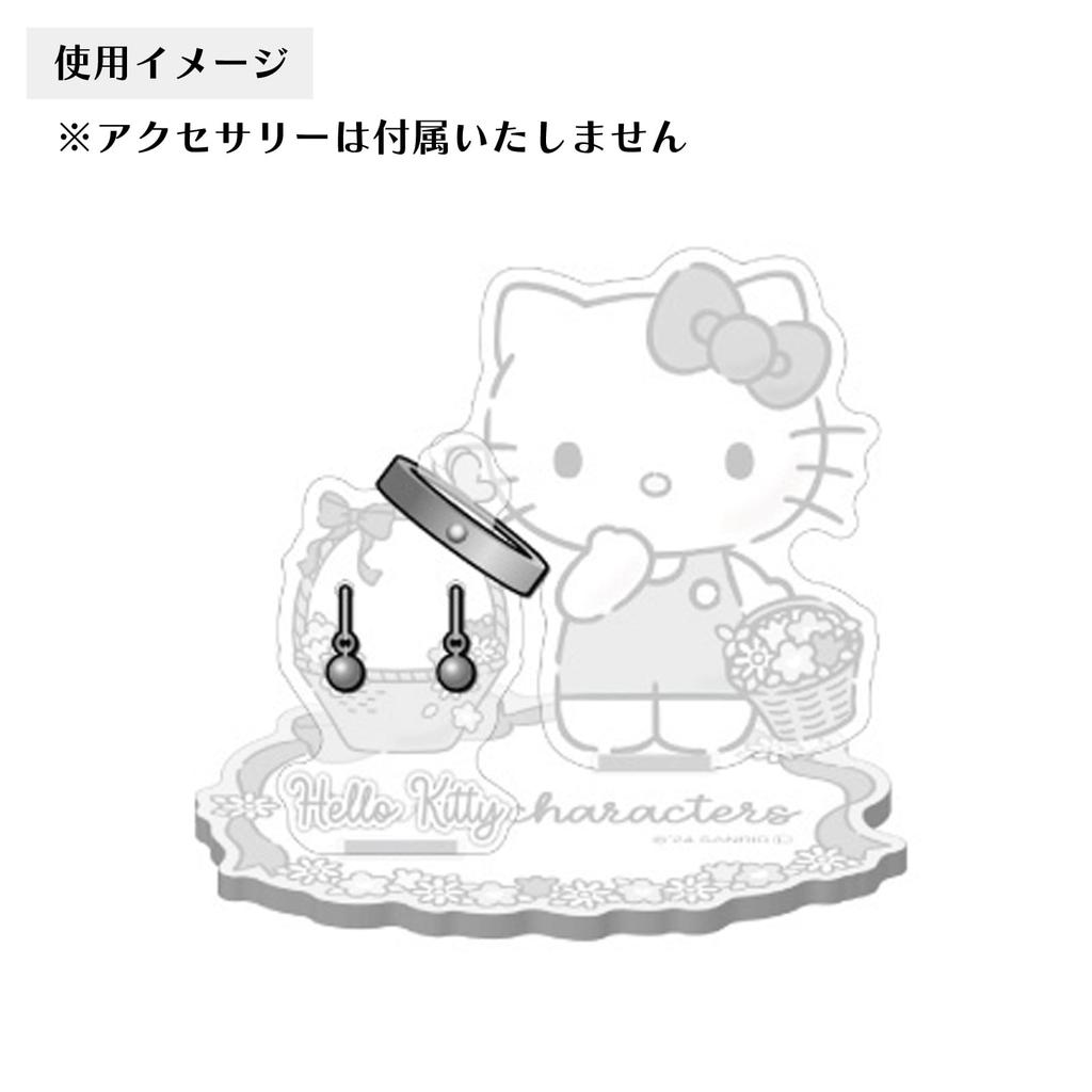 White Clover Hello Kitty Acrylic Stand, Accessory Stand, Sanrio Characters Acrylic Display Stand, Necklace Stand, Earring Stand, Ring Stand