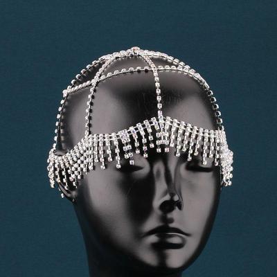 Luxury Rhinestone Tassel Hair Net for Carnival Party & Photo Shoot