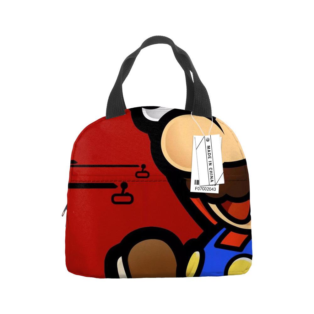 Mario Portable Bento Bag Lunch Box Bag Student Children'S Meal Bag Lunch Box Bag Bento Bag Aluminum Foil Lunch Bag Thermal Insulation