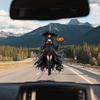 Gothic Witch Pendant 2D Acrylic Car Hanging Ornament Rearview Mirror Ornament for Halloween And Gothic Lovers
