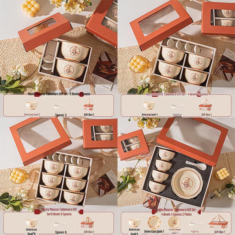 Abay Orange Blossom 14-Piece Ceramic Dinnerware Set