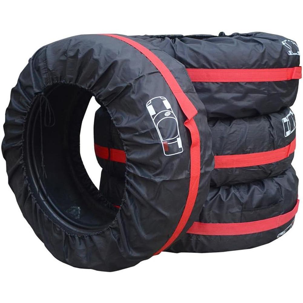 Waterproof Dustproof Tire Bags 4 Pieces Storage Covers for Tires Diameter Less Than 80 cm with Tightening Cord