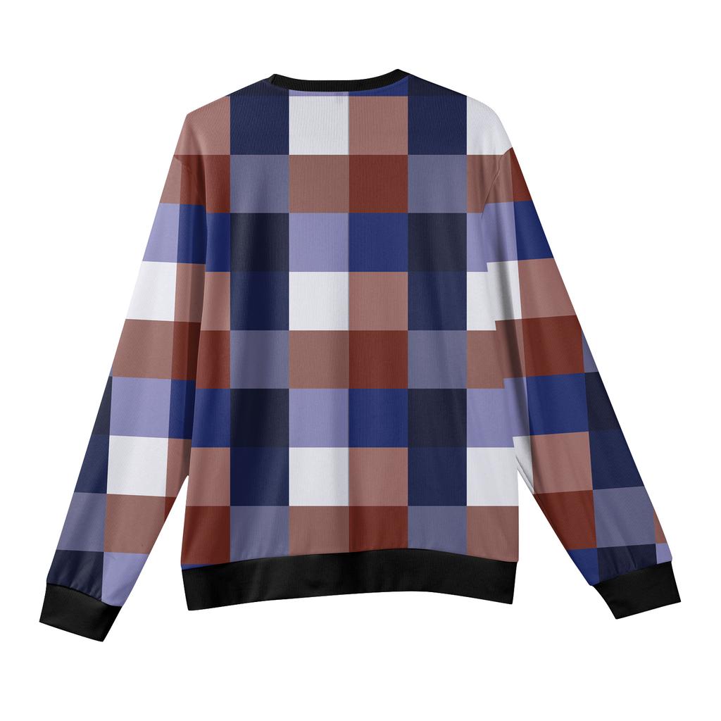 Men's Round Neck Long Sleeve Ribbed Knit Pullover