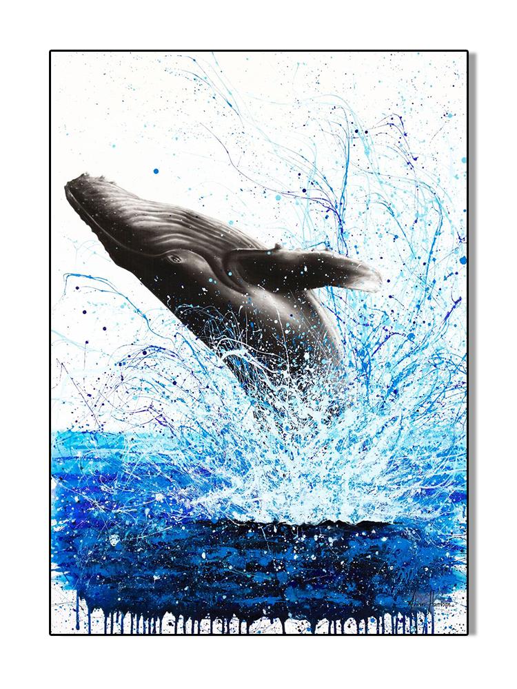 Abstract Ocean Animals Posters Canvas Painting Dancing Marlin Dolphin Fish Wall Picture Minimalist Print Livinig Room Home Decor