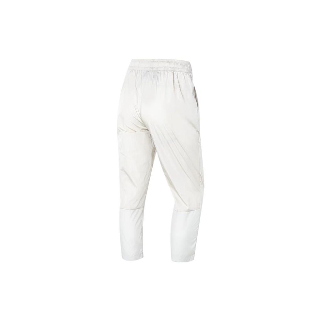 adidas Solid Color Logo Breathable Nine-Point Running Sports Pants Women Pants White HE9957