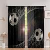 2pcs - Football-patterned Printed Curtains   Christmas Decorations   Bedroom and Living Room   Home Decoration   Room Decoration