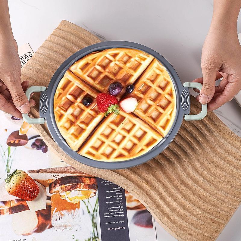 1pc Air fryer silicone waffle mold, foldable, with handle, heat-resistant, household baking tool, cake mold, DIY kitchen tools