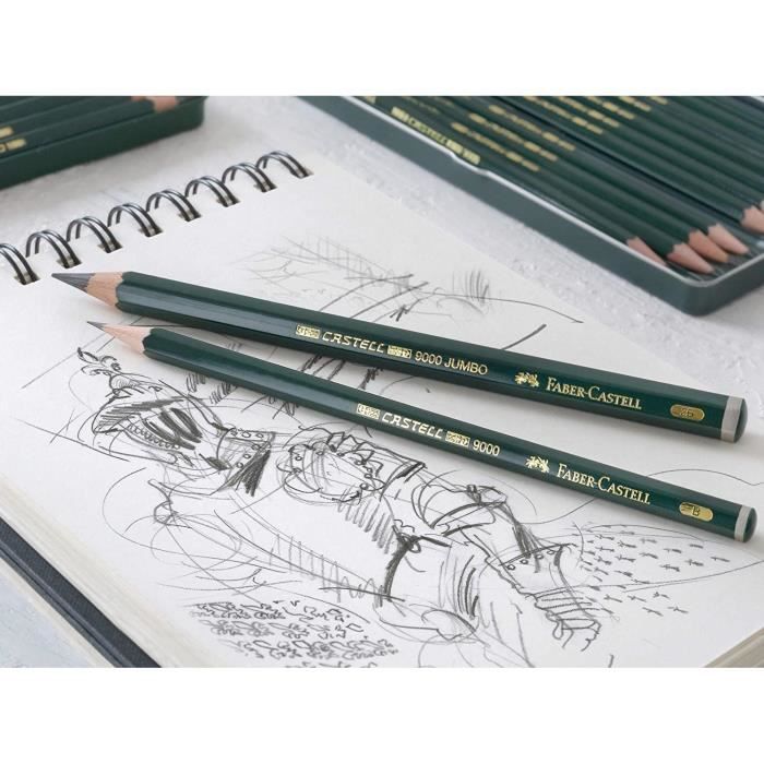 Kits de dessin - FABER-CASTELL - CASTELL 9000 Jumbo - 5,3 mm - Vernis vert - Lot de 5