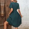2025 summer new temperament women's pleated French retro dress