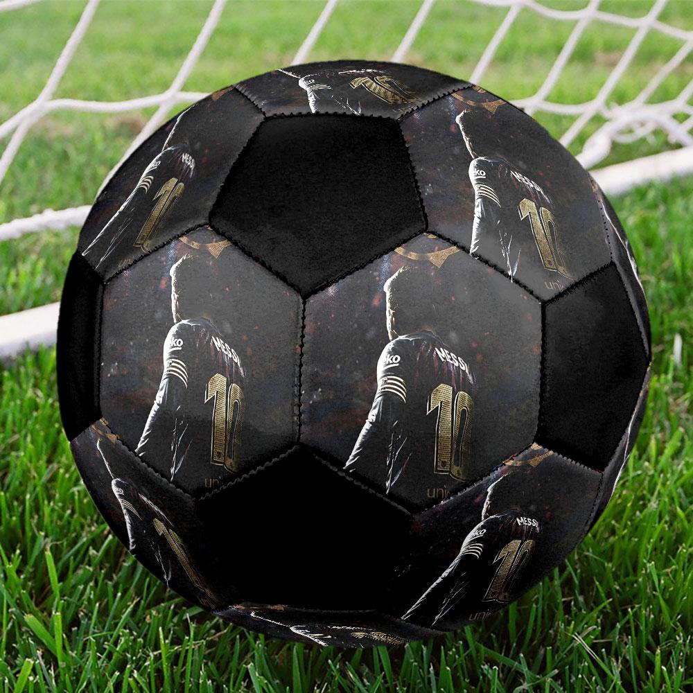 Messi Soccer Ball Size 5 Colorful Machine Stitched PVC Competition Ready Durable High-Bounce