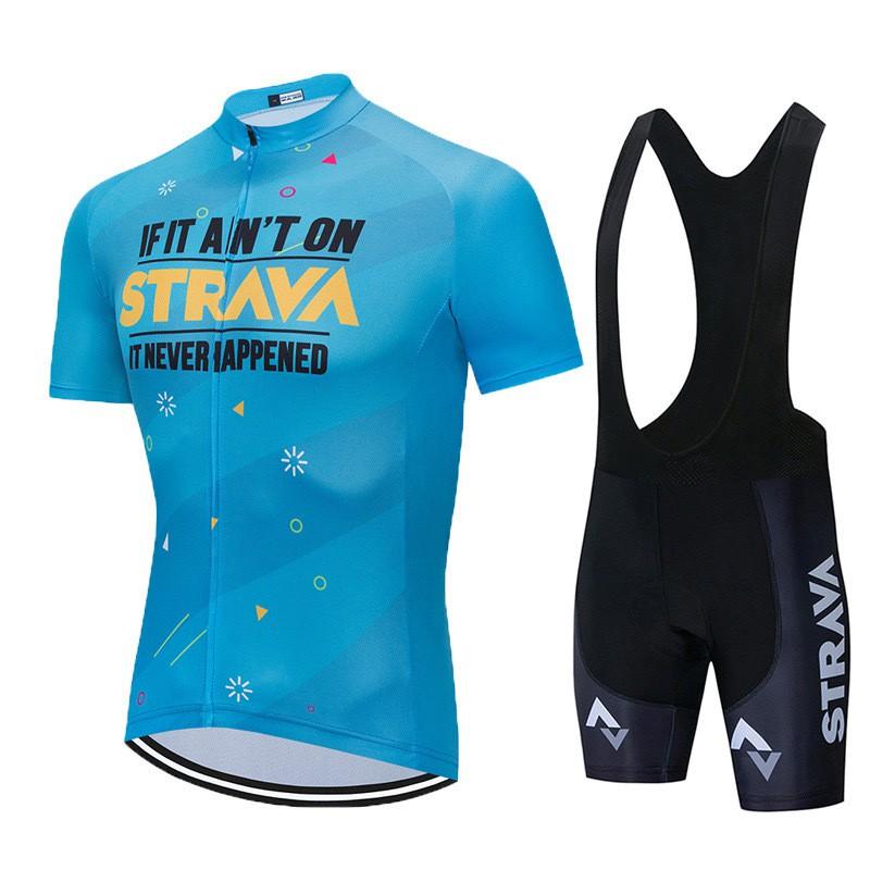 Mens Cycling Jersey Bib Shorts Set Quick-Dry Outdoor Bike Riding Sportswear