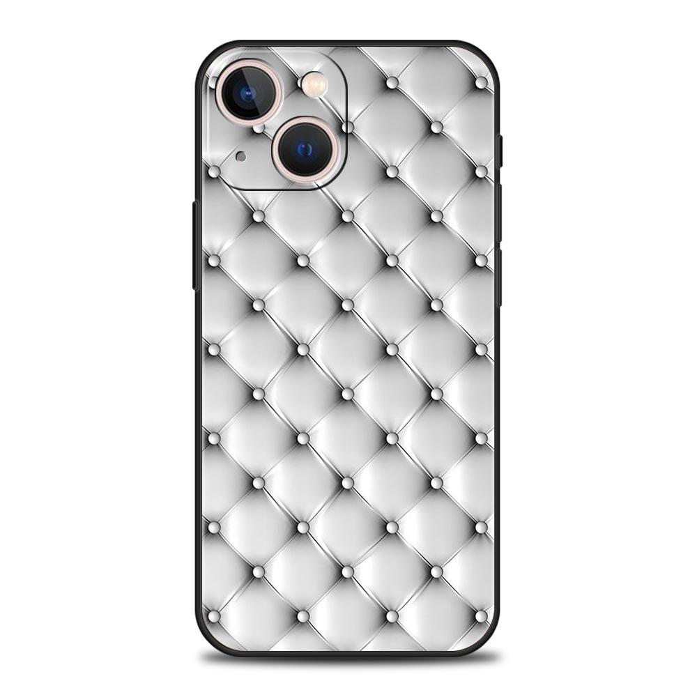 Quilted Texture Sofa Pattern Crown Phone Case For iPhone 17 16 15 Pro Max 11 12 13 14 7 8 Plus SE 2020 X XR XS Cover Soft Black