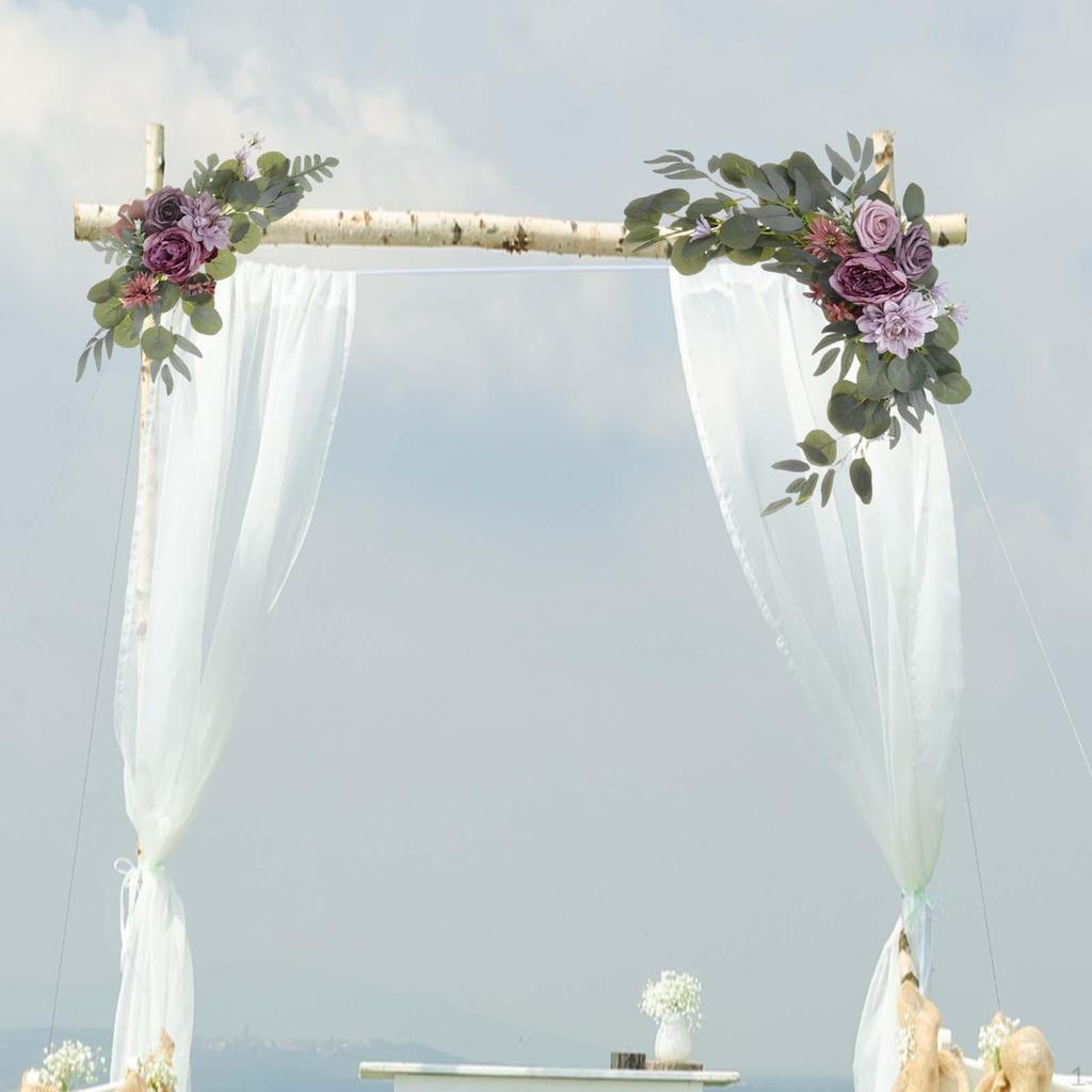 2 Pieces Hanging artificial flowers Swag Silk Simulation Decorative Wedding Arch for
