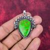 Green Copper Turquoise Pendant, 925 Solid Sterling Silver Jewelry, Gemstone Pendant, Gift For Her Handmade Dainty Jewelry