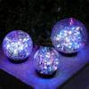 Solar Powered Cracked Glass Ground Stake Light Bright Soft Light For Garden Patio Camping Decor