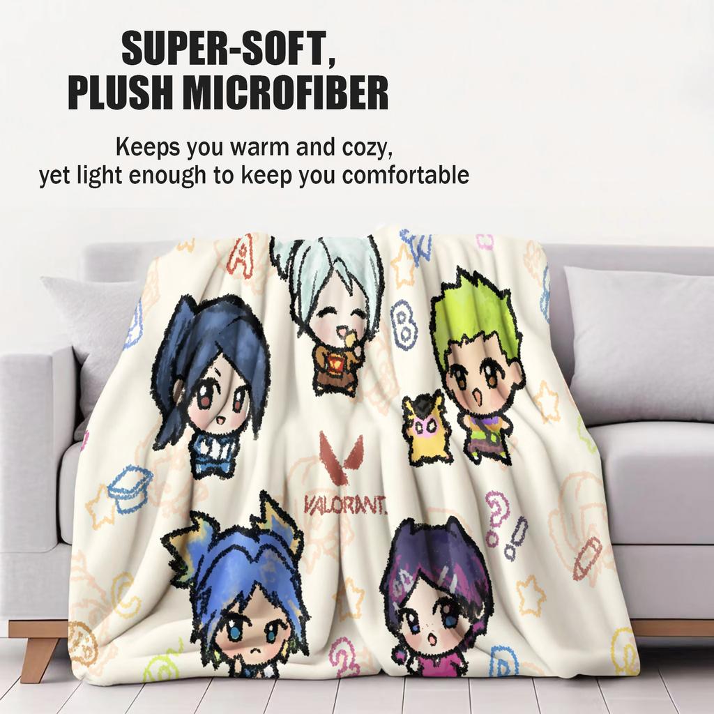 Kawaii Cute Anime Blankets Bed Sheets Fluffy Soft Skin Friendly Breathable AllSeason For Bedroom Sofa Kids Room Camping Nap Gift