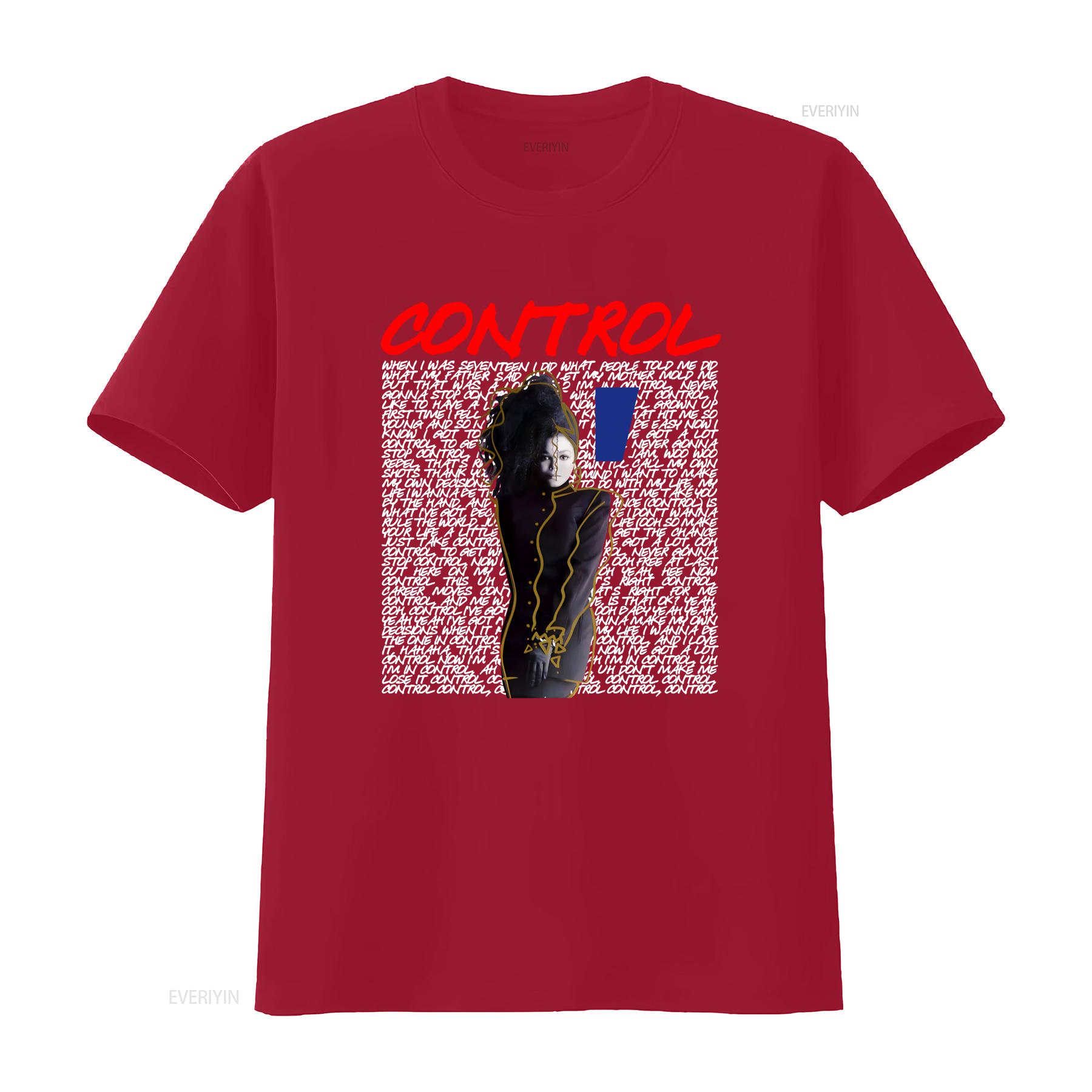 

Janet Jackson Control Lyric Portrait T Shirt vintage Washed Casual Versatile Comfortable Stretched designer clothes streetwear S