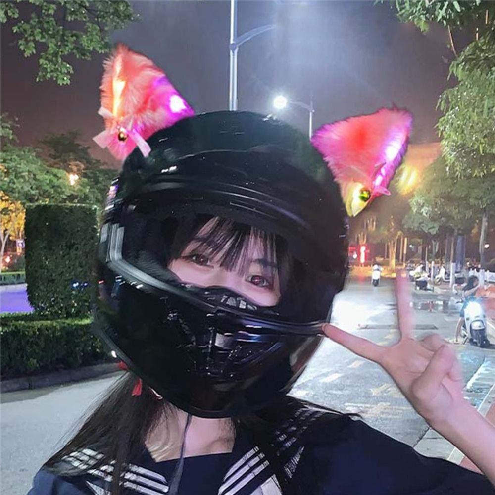 1pair Eye-Catching Motorcycle Helmet Decoration Personalized Helmet LED Light Helmet Customization