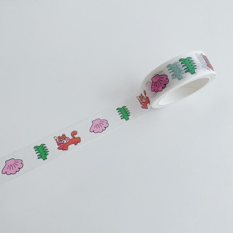 5m Washi Tape Korean Ins Style Charlie Cute Brown Bear Dog Decorative Paper Tape for Journaling Scrapbooking