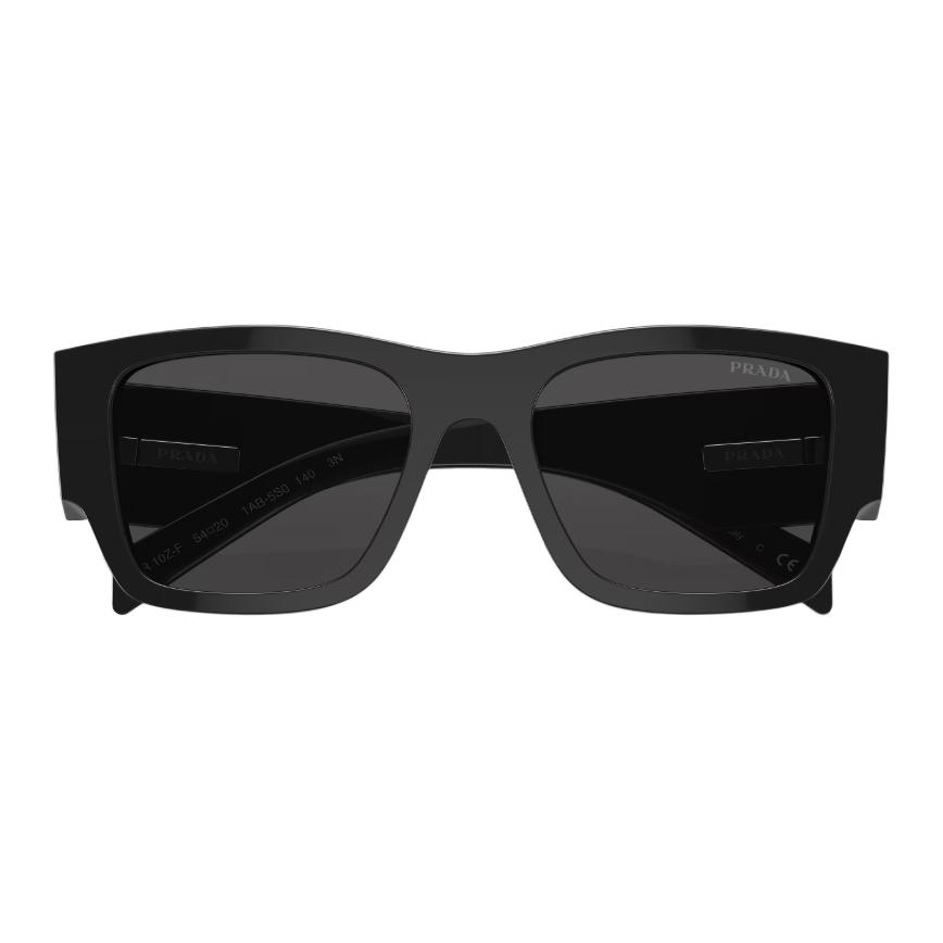 Prada Fashion High-End Triangle Logo Design Acetate Square Sunglasses Unisex Sunglasses Black PR-10ZSF-1AB5S0-55-19