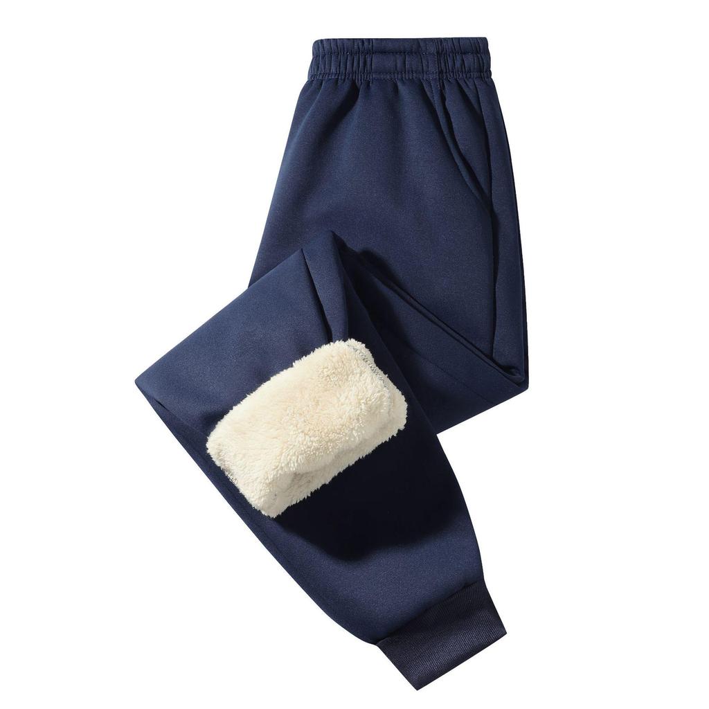 Europäische Herren-Tapered-Sweatpants aus Lammwolle: Winter Dicke, Warme, Lässige Sporthosen