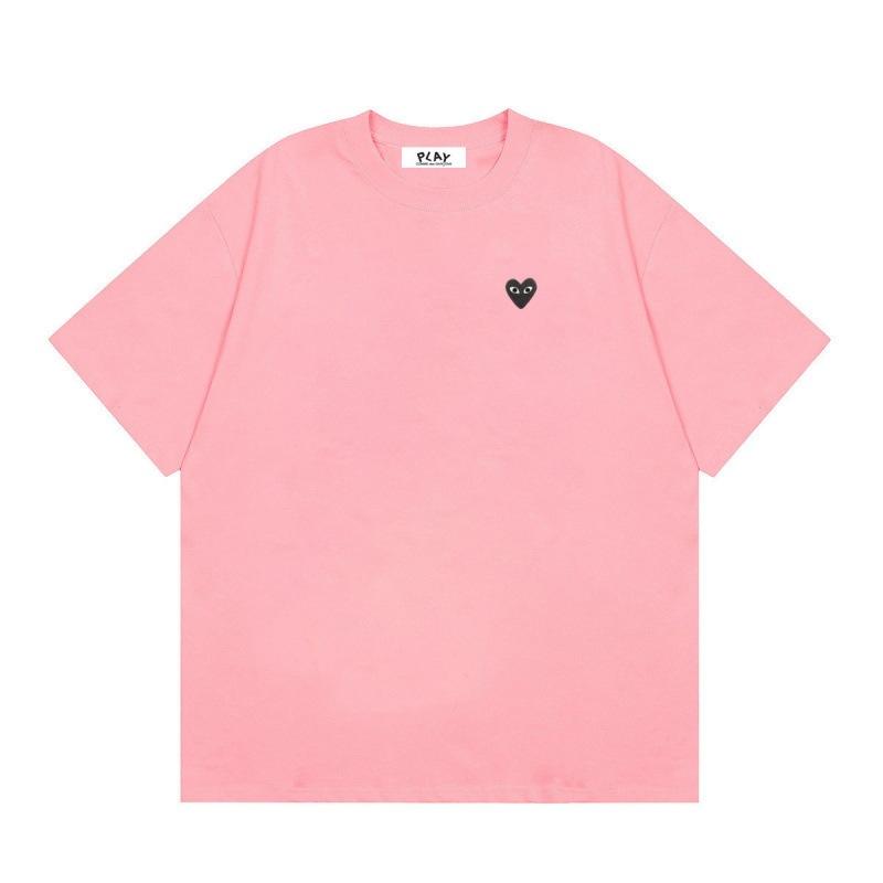 Japanese trendy brand heart-print short-sleeve T-shirt, unisex loose couple's summer casual daily versatile top