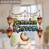 Ramadan Kareem Window Hanging Decor 2D Flat Acrylic Lantern Star Crescent Moon Islamic Ornaments Eid Mubarak Home & Party Decor