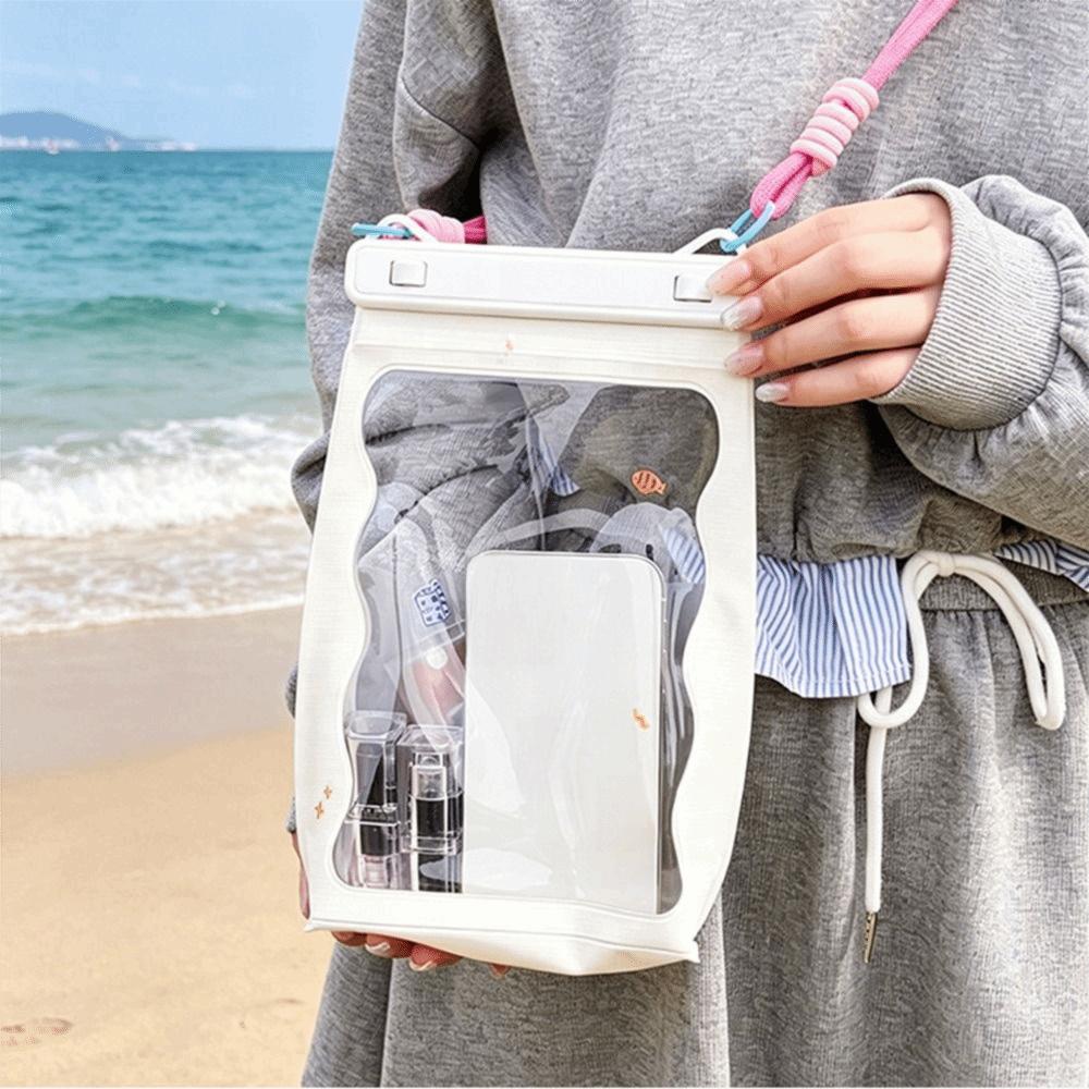Large Capacity Waterproof Phone Bag Adjustable Strap Clear Swim Phone Cover Drifting